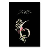 Elegant botanische flora nummer 6, zwart kaart (Achterkant)