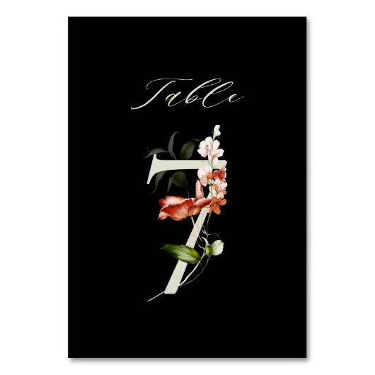 Elegant botanische flora nummer 7, zwart kaart (Voorkant)