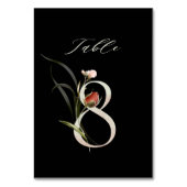 Elegant botanische flora nummer 8, zwart kaart (Achterkant)