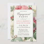 Elegant  Botanische Floral Engagement Party Kaart (Voorkant)