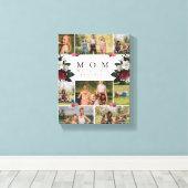 Elegant Botanische Floral Mam 8 Foto Collage gifte Canvas Afdruk (Insitu (Houten vloer))
