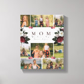 Elegant Botanische Floral Mam 8 Foto Collage gifte Canvas Afdruk (Voorkant)