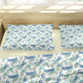 Elegant botanische florale en blauwe libellen kussensloop