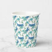 Elegant botanische florale en blauwe libellen papieren bekers (Links)