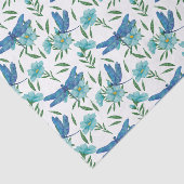 Elegant botanische florale en blauwe libellen tissuepapier (Detail)