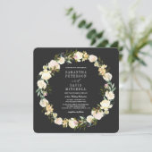 Elegant Botanische Garland Floral Organic Wedding Kaart (Staand voorkant)