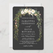 Elegant Botanische Garland Floral Organic Wedding Kaart (Voorkant)