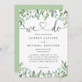Elegant Botanische Greenery WE DOEN Hart Wedding Kaart (Voorkant / Achterkant)