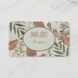 Elegant botanische groen visitekaartje