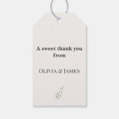 Elegant botanische groene trouwcadeautag cadeaulabel (Achterkant)