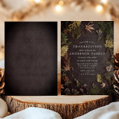 Elegant Botanische Herfst Foliage Thanksgiving Din Kaart