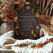 Elegant Botanische Herfst Foliage Thanksgiving Din Kaart