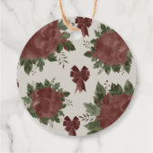 Elegant Botanische Kerstmis Bedankjes Labels (Achterkant)