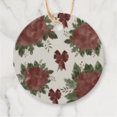 Elegant Botanische Kerstmis Bedankjes Labels (Voorkant)