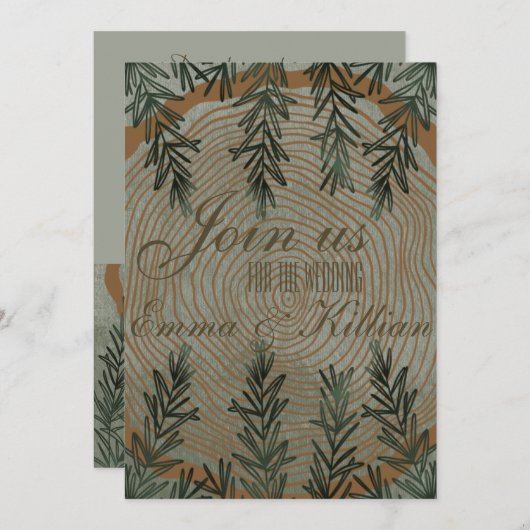 Elegant Botanische Kerstmis Kaart (Voorkant / Achterkant)