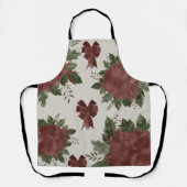 Elegant Botanische Kerstmis Schort (Voorkant)