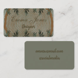 Elegant Botanische Kerstmis Visitekaartje