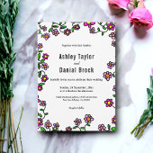 Elegant botanische kleurrijke bloemen bruiloft kaart