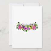 Elegant botanische kleurrijke bloemen bruiloft save the date (Achterkant)