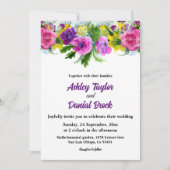 Elegant Botanische kleurrijke Rozen Floral Wedding Kaart (Voorkant)