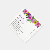 Elegant Botanische kleurrijke Rozen Floral Wedding Servet (Hoek)