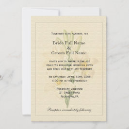 Elegant  botanische kunstwitte lendenbruiloft kaart