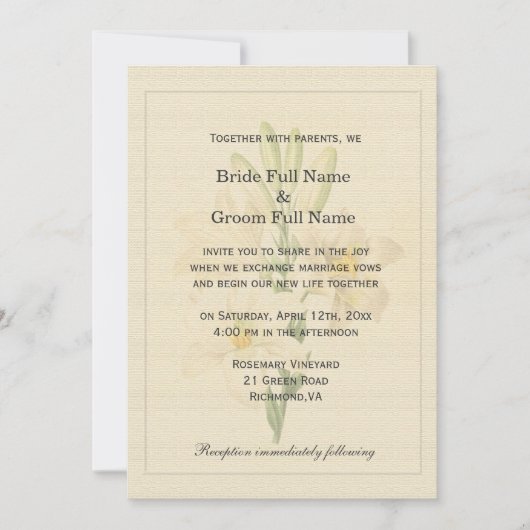 Elegant  botanische kunstwitte lendenbruiloft kaart (Voorkant)