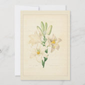 Elegant  botanische kunstwitte lendenbruiloft kaart (Achterkant)