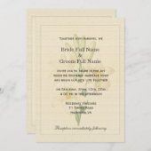 Elegant  botanische kunstwitte lendenbruiloft kaart (Voorkant / Achterkant)