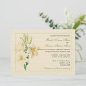 Elegant botanische kunstwitte lendenbruiloft kaart (Staand voorkant)