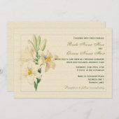 Elegant botanische kunstwitte lendenbruiloft kaart (Voorkant / Achterkant)