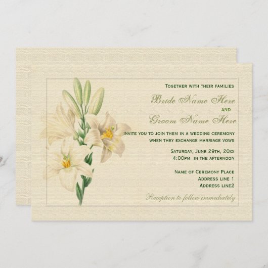 Elegant botanische kunstwitte lendenbruiloft kaart (Voorkant / Achterkant)