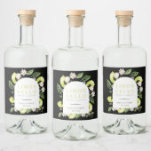Elegant Botanische Lemons Lijst Limoncello Liquor  Likeurfles Etiket (Flessen)