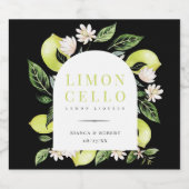 Elegant Botanische Lemons Lijst Limoncello Liquor  Likeurfles Etiket (Enkel label)