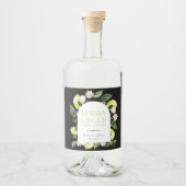 Elegant Botanische Lemons Lijst Limoncello Liquor  Likeurfles Etiket (Voorkant)