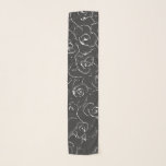 Elegant botanische lijntekenpatroon zwart wit sjaal<br><div class="desc">Een eenvoudig modern botanisch ontwerp van een geavanceerd kunsttekenpatroon met florale lijn in zwart-wit.</div>