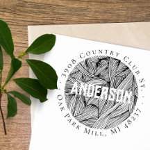 Elegant Botanische Line Art Aangepast adres voor r