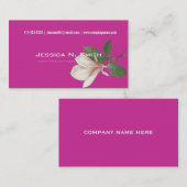 elegant, botanische magnoliumbloem roze visitekaartje (Voorkant / Achterkant)