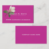 elegant,  botanische magnoliumbloem roze visitekaartje (Voorkant / Achterkant)