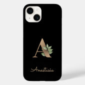 Elegant Botanische monogram Gold Letter A Case-Mate iPhone Case (Achterkant)