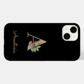 Elegant Botanische monogram Gold Letter A Case-Mate iPhone Case (Achterkant (horizontaal))