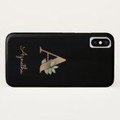 Elegant Botanische monogram Gold Letter A Case-Mate iPhone Case (Achterkant (horizontaal))
