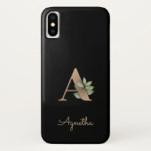 Elegant Botanische monogram Gold Letter A Case-Mate iPhone Case (Achterkant)