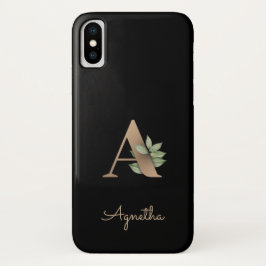 Elegant Botanische monogram Gold Letter A Case-Mate iPhone Case