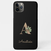Elegant Botanische monogram Gold Letter A Case-Mate iPhone Case (Achterkant)