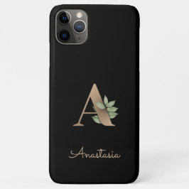 Elegant Botanische monogram Gold Letter A Case-Mate iPhone Case