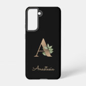 Elegant Botanische monogram Gold Letter A Samsung Galaxy Hoesje (Achterkant)