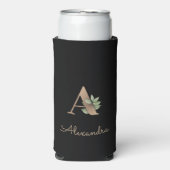Elegant Botanische monogram Gold Letter A Seltzer Blikjeskoeler (Seltzer Voorkant)