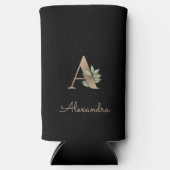 Elegant Botanische monogram Gold Letter A Seltzer Blikjeskoeler (Voorkant)