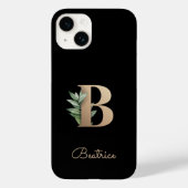 Elegant Botanische monogram Gold Letter B Case-Mate iPhone Case (Achterkant)